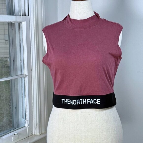 The North Face Tops - The North Face Coordinates Pink Workout Crop Top Large Mock Neck Gym Athleisure